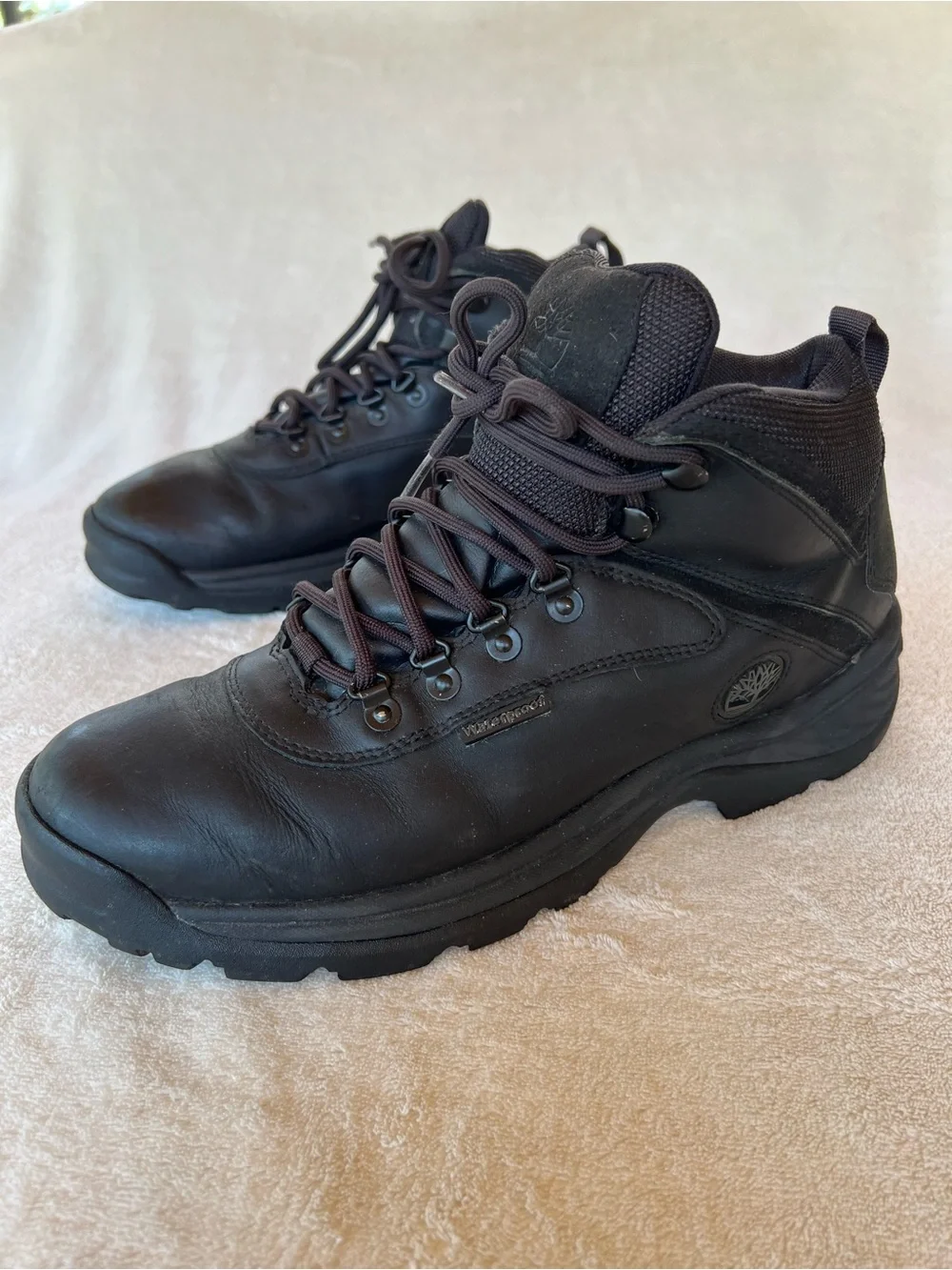 TIMBERLAND Men's White Ledge Mid Waterproof Hiking Boot BLACK SIZE 9.5